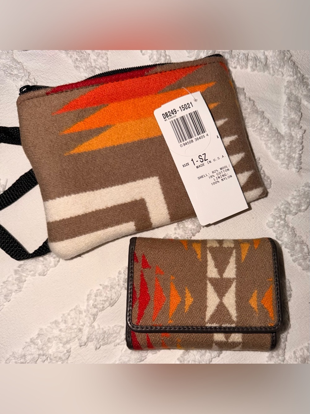 Pendleton Geometric Wool Clutch & Wallet Set NWT
